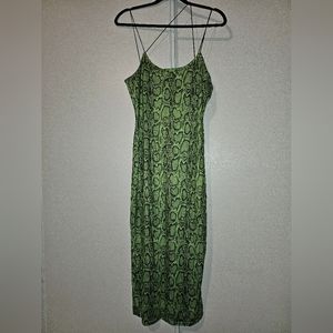 Snake Print Bodycon Midi Dress